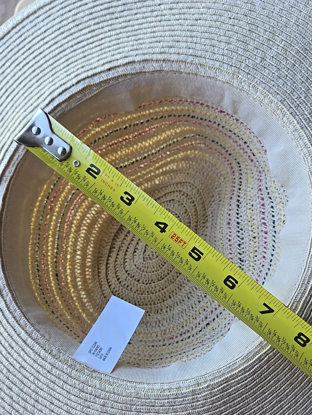 Fedora Braided Sun Hat Pink Yellow Braided Band Cream Tan Festival Vacation - Picture 7 of 16